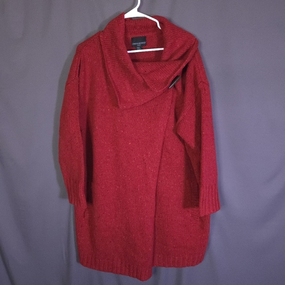 Cynthia Rowley Sweaters - Cynthia‎ Rowley Wool Blend Wrap Cardigan Size  2X Wooden Toggle Cowl Neck